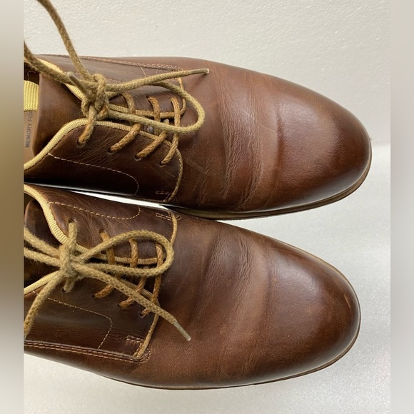 J&M Johnston & Murphy Leather Sheep Skin Wagner Brown Oxford Dress Shoes sz 10 - Picture 8 of 12